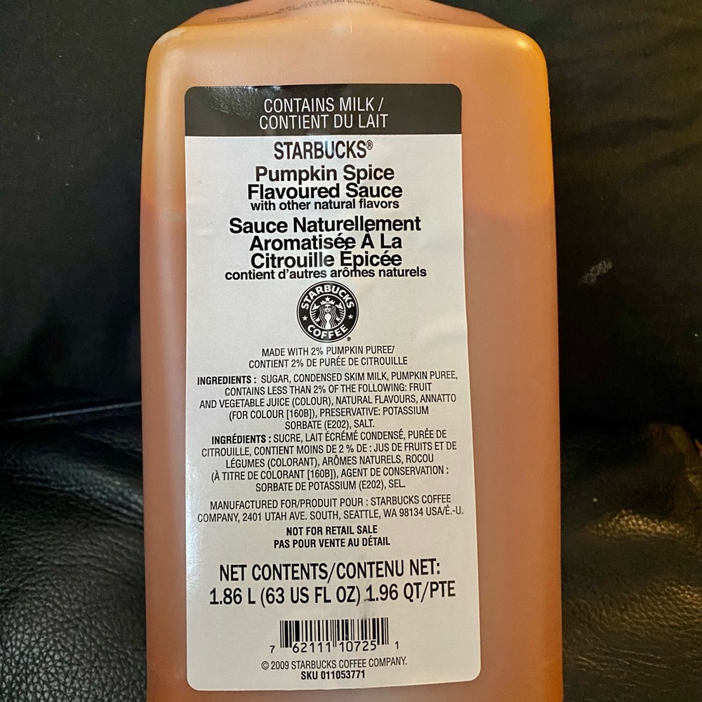 starbucks pumpkin spice flavored sauce